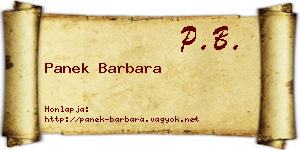 Panek Barbara névjegykártya